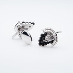 Grapes W/ Onyx Antique Silver Cufflinks