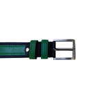 Leather Belt // Two-Toned // Black + Green (28)