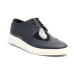 Mixed Texture Wingtip Derby Sneaker // Dark Blue (Euro: 40)