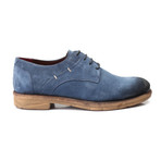 Carved Sole Derby // Dark Blue Suede (Euro: 40)