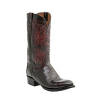 Ultra Belly Caiman Crocodile Western Boot // Black Cherry // EE (Wide) (US: 8)