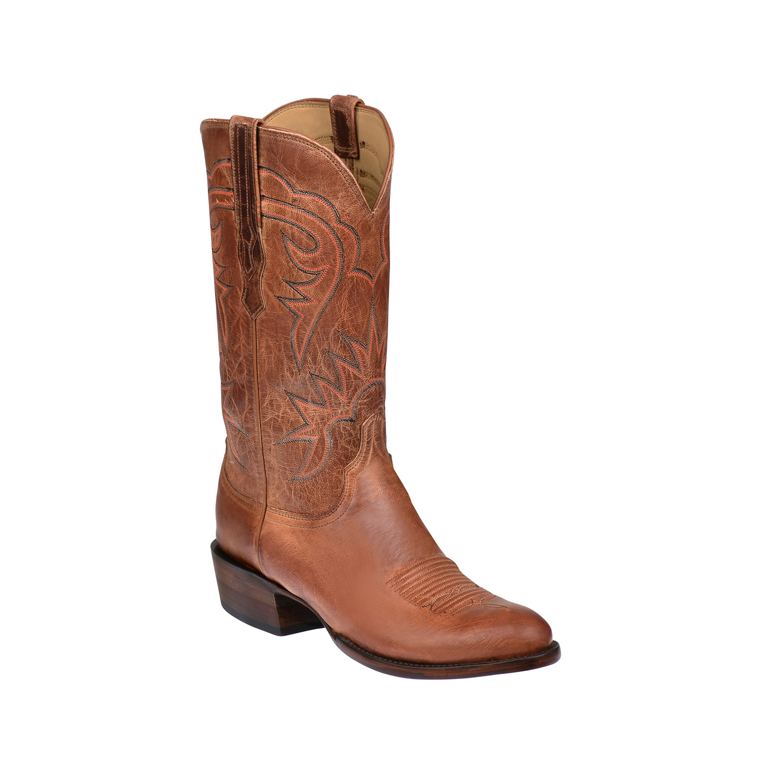 Goat Skin Round Toe Western Boot // Tan // EE (Wide) (US: 8) - Lucchese ...