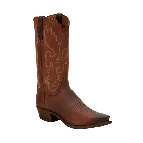 Lavati Calfskin Pointed Toe Western Boot // Chocolate (US: 8)