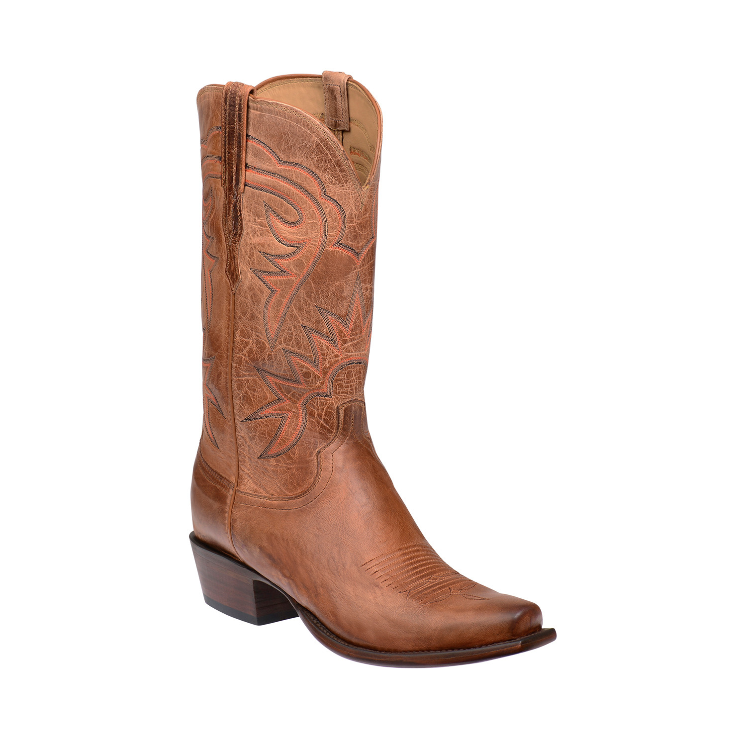 Goat Skin Square Toe Western Boot // Tan // EE (Wide) (US: 9 ...