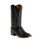 Lizard Horseman Style Western Boot // Black (US: 7.5)