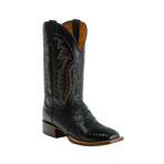 Lizard Horseman Style Western Boot // Black // EE (Wide) (US: 10.5)