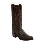 Ultra Belly Caiman Crocodile Pointed Toe Western Boot // Chocolate (US: 9)