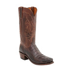 Ultra Belly Caiman Crocodile Square Toe Western Boot // Brown (US: 8)