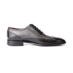 Colorblocked Intricate Perforated Wingtip Oxford // Black + Grey (Euro: 46)