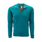 Crush Long Sleeve Henley // Ocean (S)