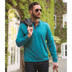 Crush Long Sleeve Henley // Ocean (S)