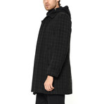 Brad Checked Overcoat // Black (XXL)