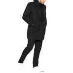 Brad Checked Overcoat // Black (XXL)