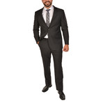 Bresciani // Modern Fit Suit // Black Texture (US: 42S)