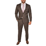 Bresciani // Modern Fit Suit // Checkered Brown (US: 36S)