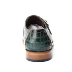 Croc Embossed Single Monk // Green (Euro: 41)