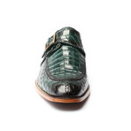 Croc Embossed Single Monk // Green (Euro: 41)