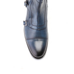 Burnished Cap-Toe Chelsea Boot // Dark Blue (Euro: 42)