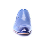 Medallion Toe Patent Loafer // Dark Blue (Euro: 46)