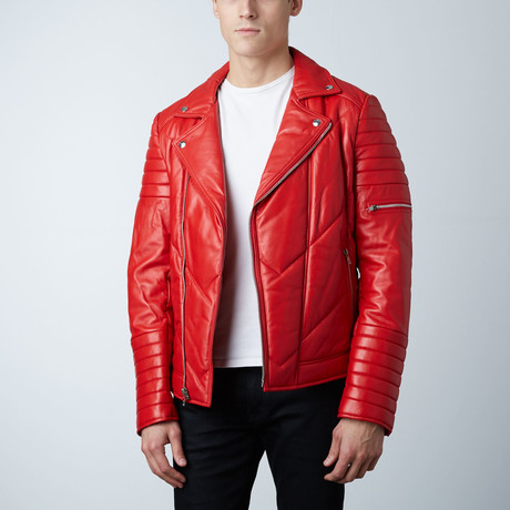 Mason + Cooper Ethan Leather Jacket // Red (S)