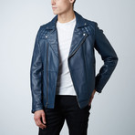 Mason + Cooper Astor Leather Jacket // Navy (L)