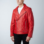 Mason + Cooper Astor Leather Jacket // Red (L)