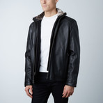 Mason + Cooper // Sage Leather Jacket // Black (L)