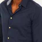 James Button-Up Shirt // Navy (S)