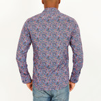 Louis Button-Up Shirt // Blue + Lavender + Orange (M)