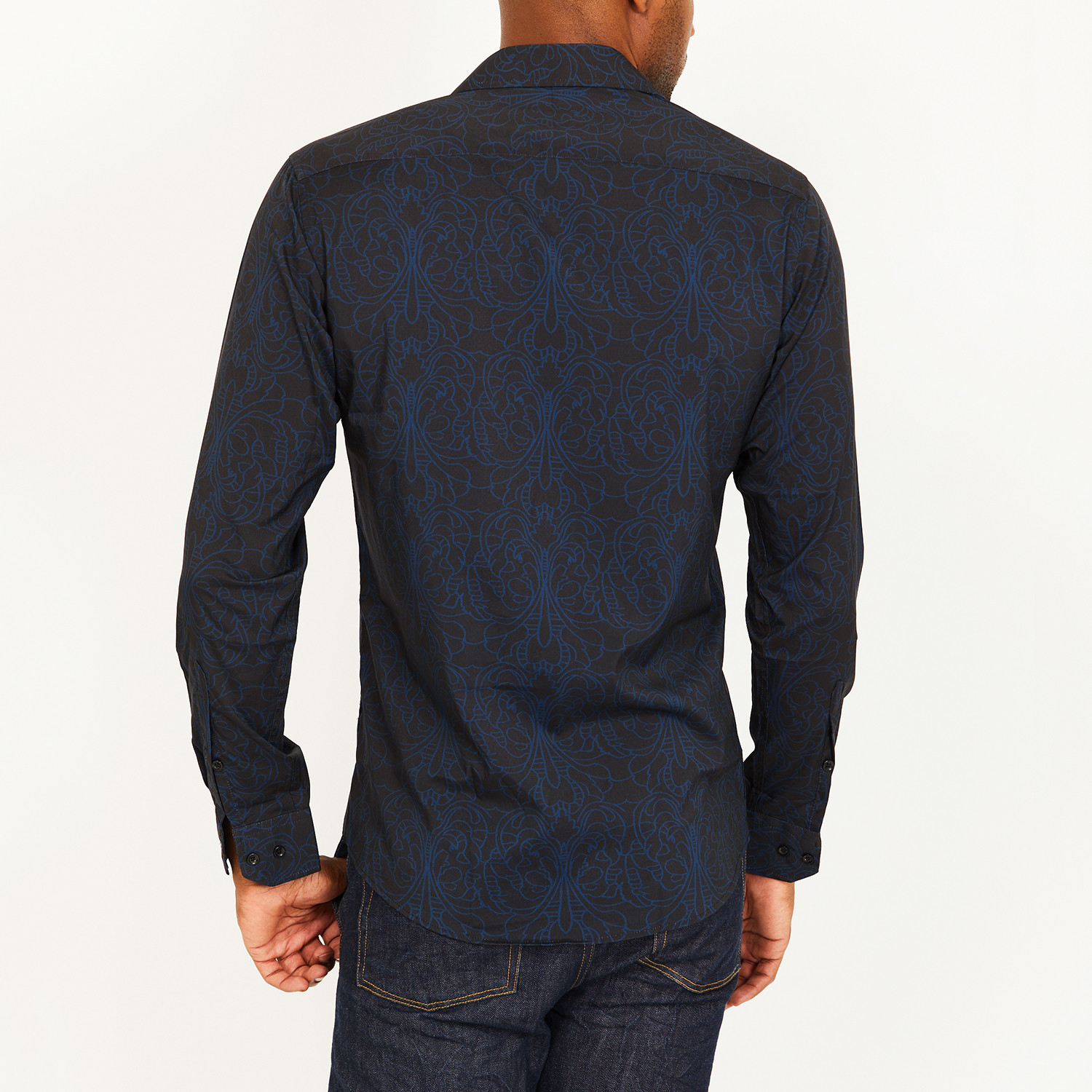 Hubert Button-Up Shirt // Black + Navy (S) - St. Lynn - Touch of Modern