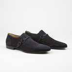 Suede Buckle Loafer // Navy (US: 10.5)