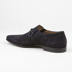 Suede Buckle Loafer // Navy (US: 8)