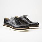 Alligator Design Lace Up Loafer // Black (US: 8.5)