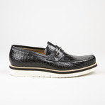 Alligator Design Buckle Loafer // Black (US: 10)