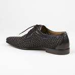 Woven Lace Up Loafer // Black (US: 8.5)