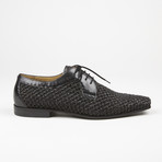 Woven Lace Up Loafer // Black (US: 9)