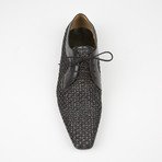 Woven Lace Up Loafer // Black (US: 7.5)