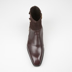 Suede Zipper Boot // Burgundy (US: 8)