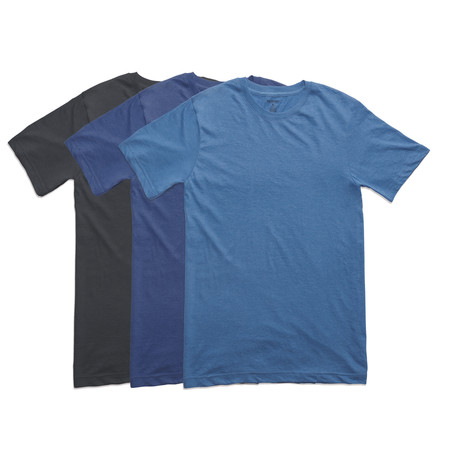 Crew Neck // Heather Blue // Pack of 3 (S)