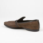 Textured Buckle Loafer // Brown (US: 7.5)