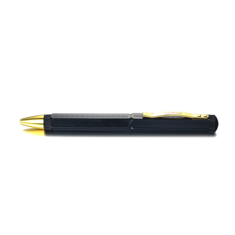 Black Onyx + Yellow Gold Rollerball Pen