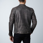 Leather Jacket // Black Wash (3XL)