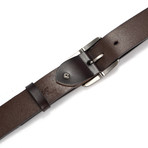 Sleek Embellished Buckle Belt // Brown (34)