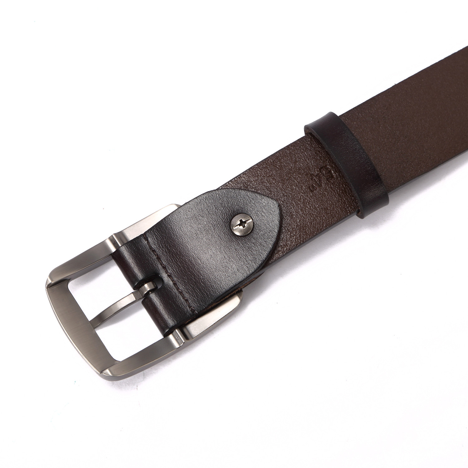 Sleek Embellished Buckle Belt // Brown (50) - Woodland Leathers - Touch ...