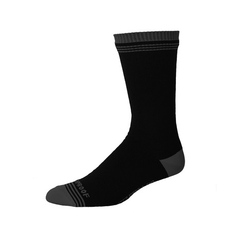 Waterproof Crew Sock // Black + Grey (XXL)