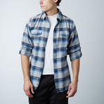 Woven Plaid Flannel // Grey + Blue (S)