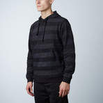 Printed Striped Marl Pullover // Black + Charcoal (XL)