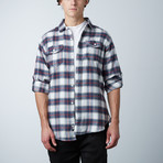 Woven Plaid Flannel // White + Red (L)