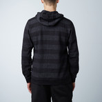 Printed Striped Marl Pullover // Black + Charcoal (XL)