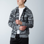 Full Zip Camo Hooded Fleece // Black Camo (XL)